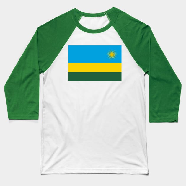 Flag of Rwanda Baseball T-Shirt by COUNTRY FLAGS